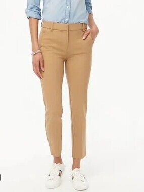 EUC J. Crew Camel Ruby Pants Cropped Ankle High Rise Straight Leg Size 20 #724